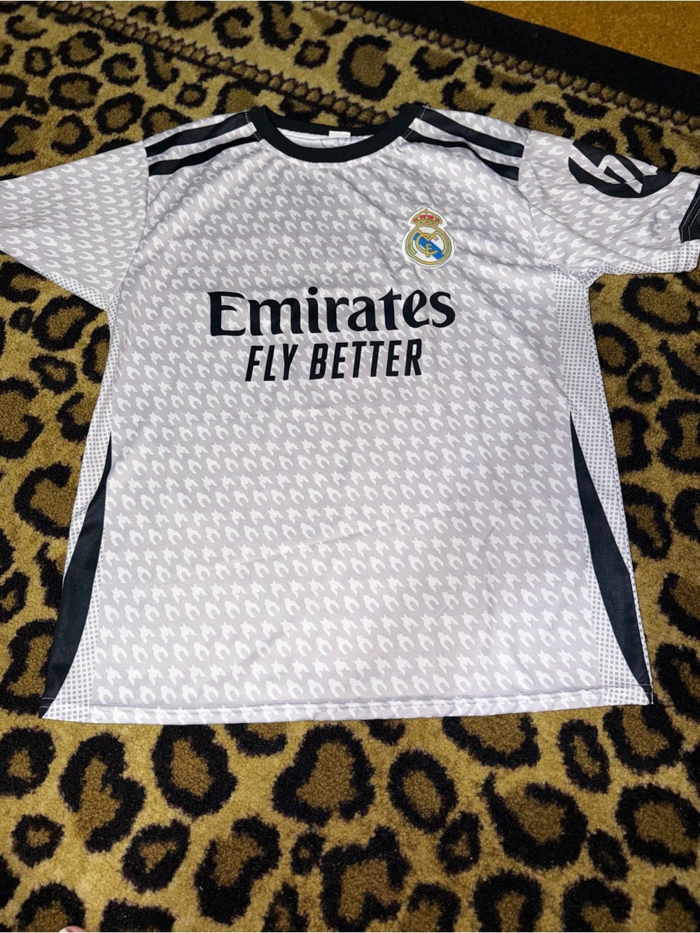 Kids' White & Black Emirates Fly Better Soccer Jersey